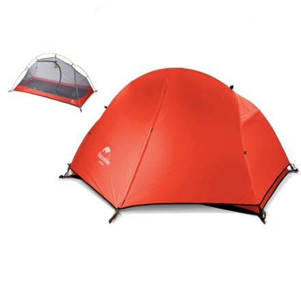 Палатка 1-местная Naturehike сверхлегкая + коврик NH18A095-D, 210T, красный, 6975641886488